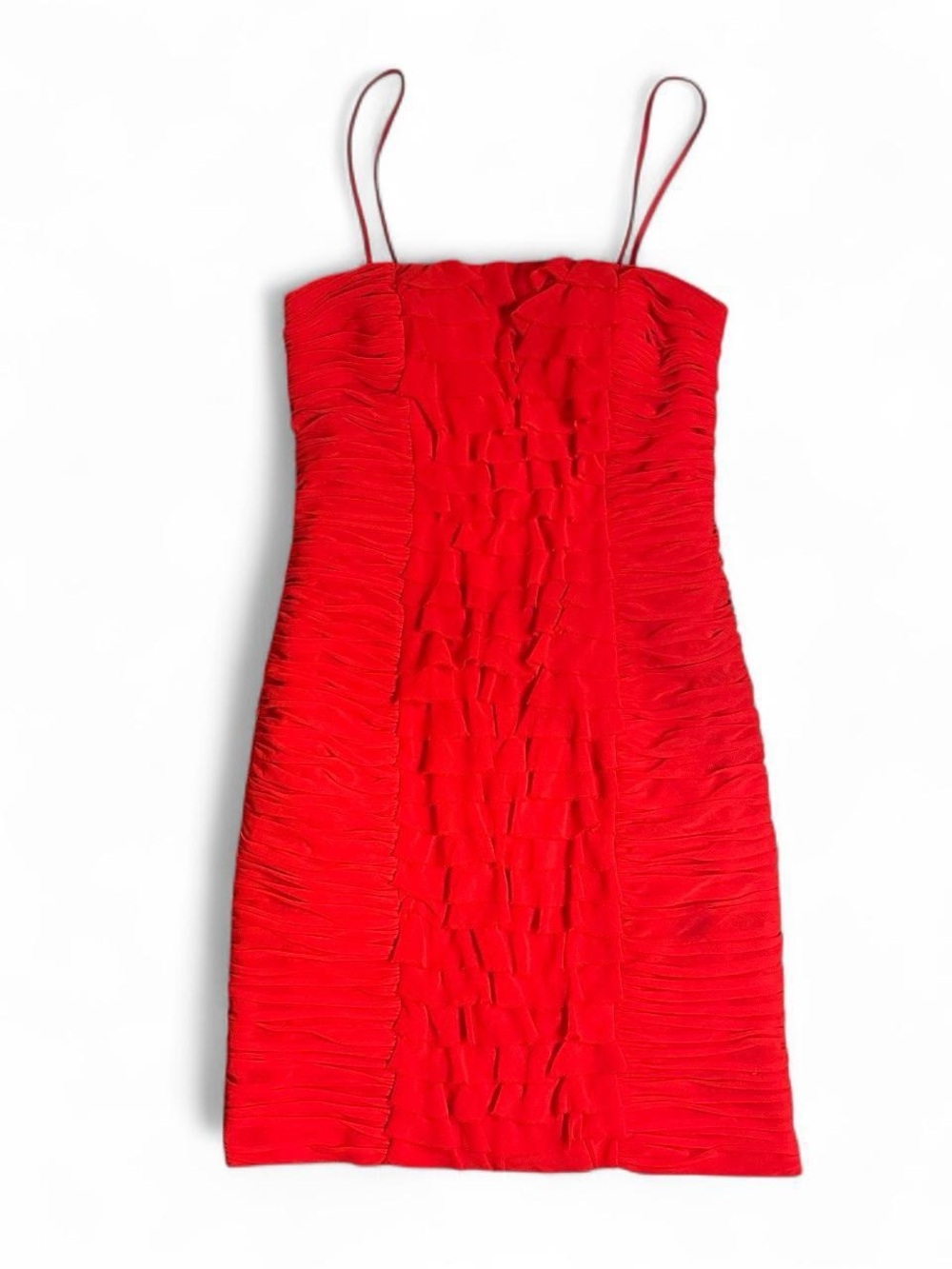 Vintage Red Ruffled Dress by Cache Size 4